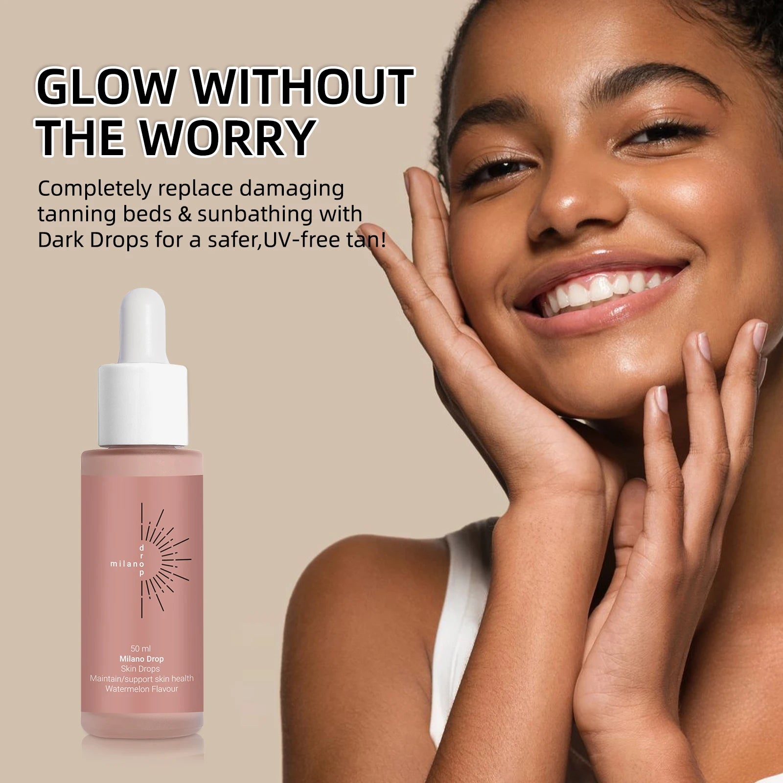 Self Tanning Drops – Natural Bronzer & Melanin Booster for Face & Body (2 PCS)