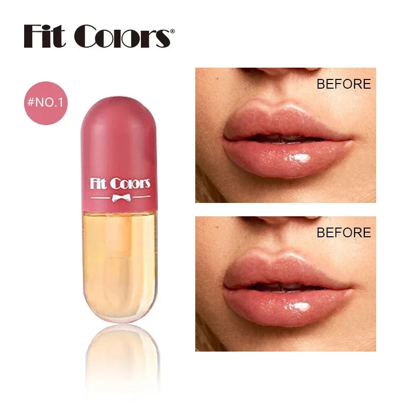 Mini-huile à lèvres capsule – Gloss repulpant et changeur de couleur