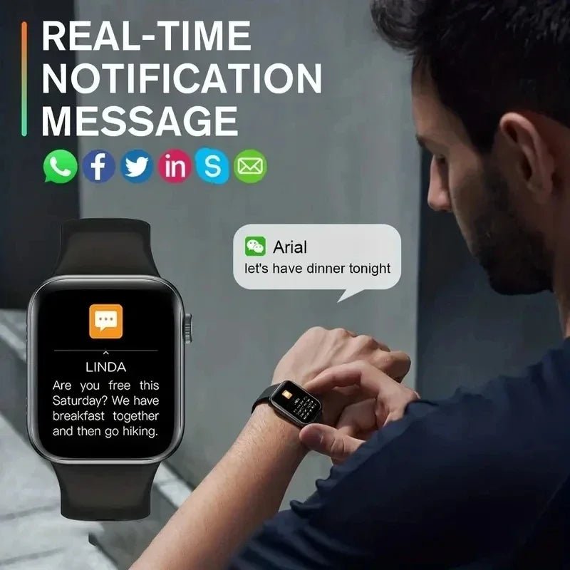 2025 New Smartwatch For Men Android IOS Phone 1.73" Screen Bluetooth Call Blood Oxygen Pressure Monitoring Smart Watch Women - Astrashop