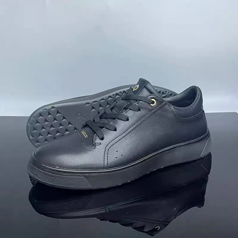 Men's Premium Leather Sneakers – Comfortable Outdoor Walking Shoes