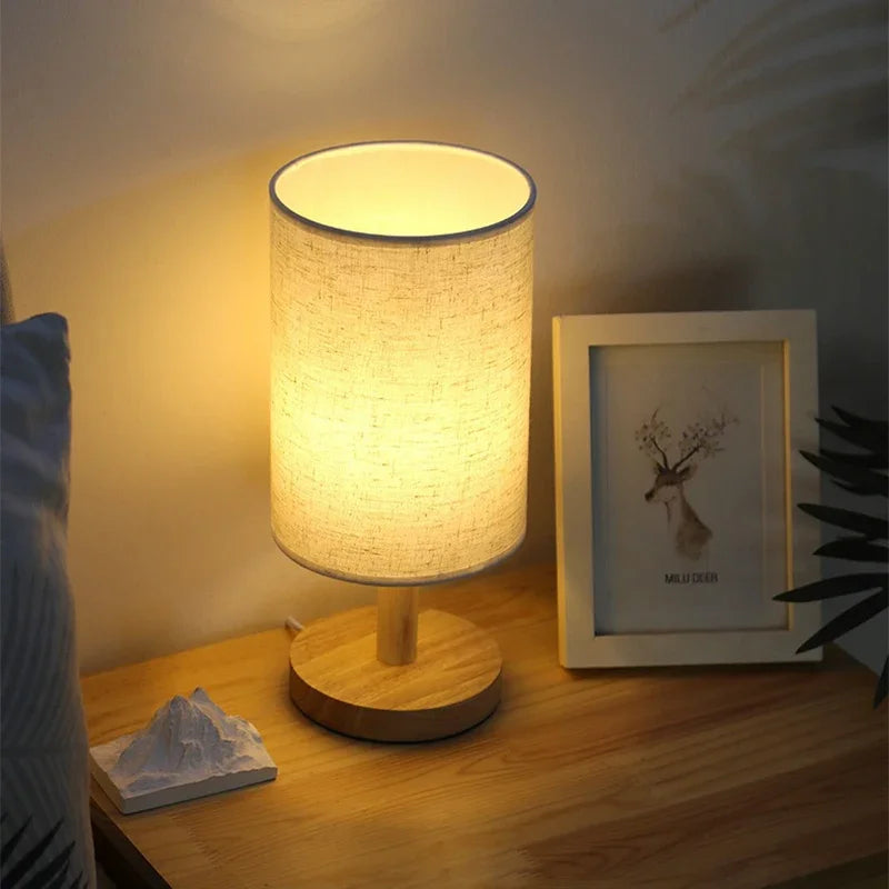 Lampe de table LED à intensité variable – Lampe de chevet avec abat-jour en tissu