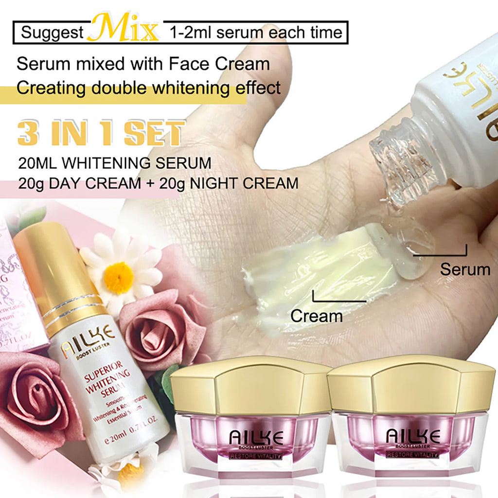 AILKE Crème Visage Éclaircissante – Hydratant à l'Acide Hyaluronique