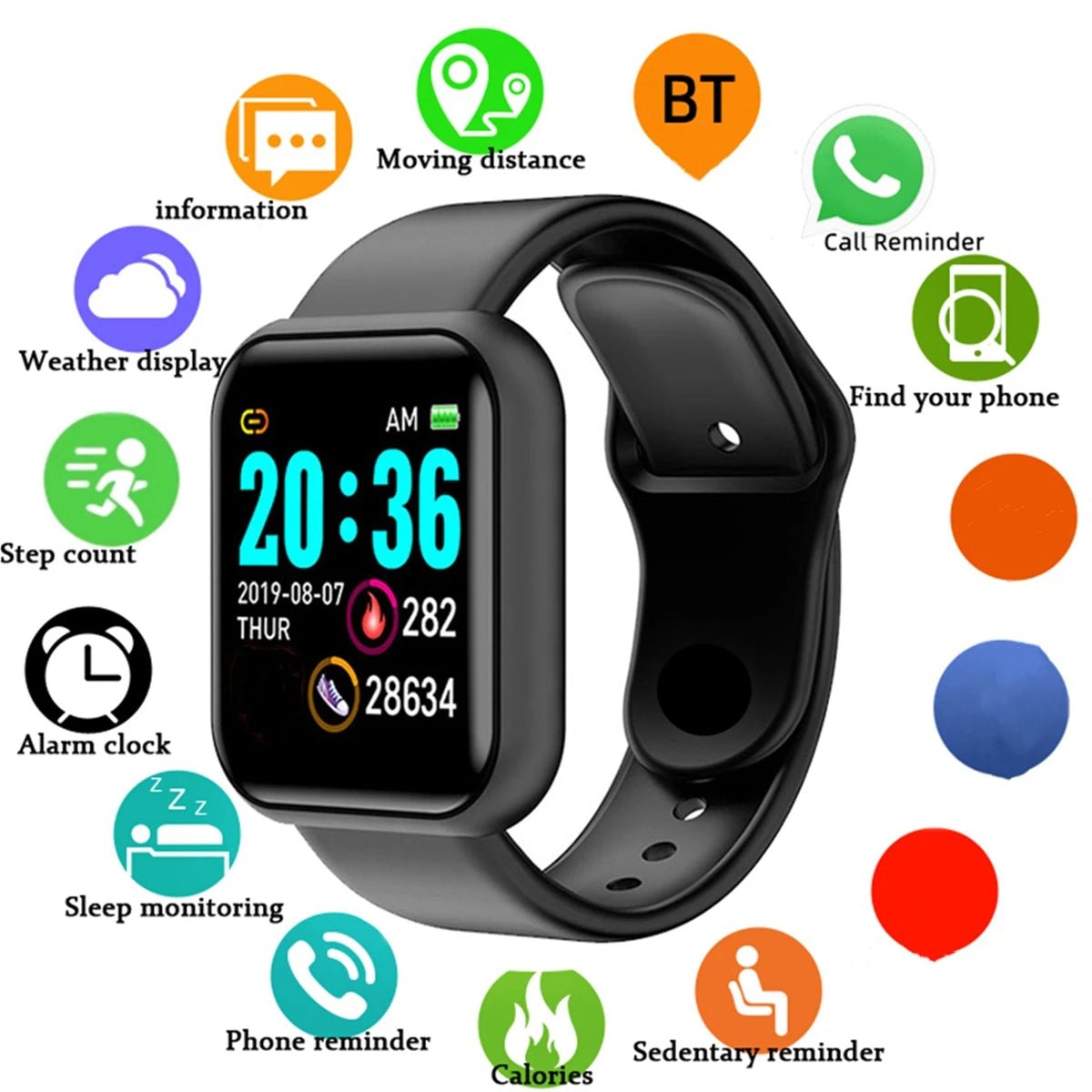 Smart Fitness Watch – Heart Rate & Message Alerts - Astrashop
