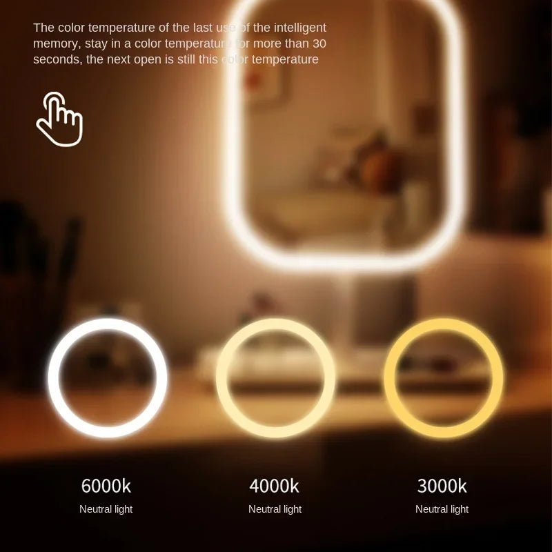 LED Vanity Mirror – 3-Color Dimmable Makeup Light - Astrashop