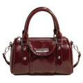 Mini sacs à main bordeaux pour femmes en cuir PU brillant, sacs à bandoulière de couleur unie, derniers sacs à main de luxe de créateur 2024