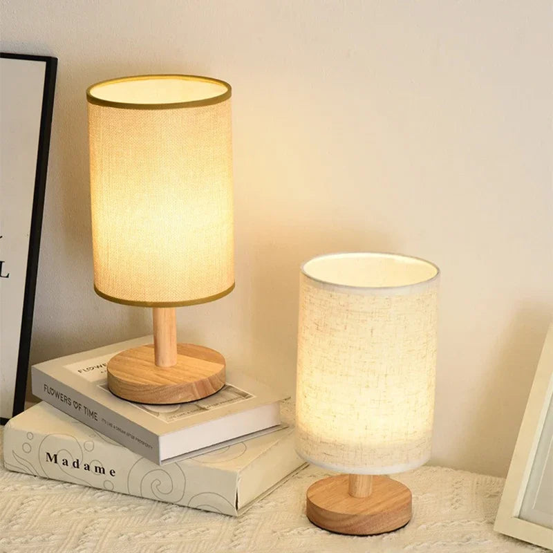 Lampe de table LED à intensité variable – Lampe de chevet avec abat-jour en tissu