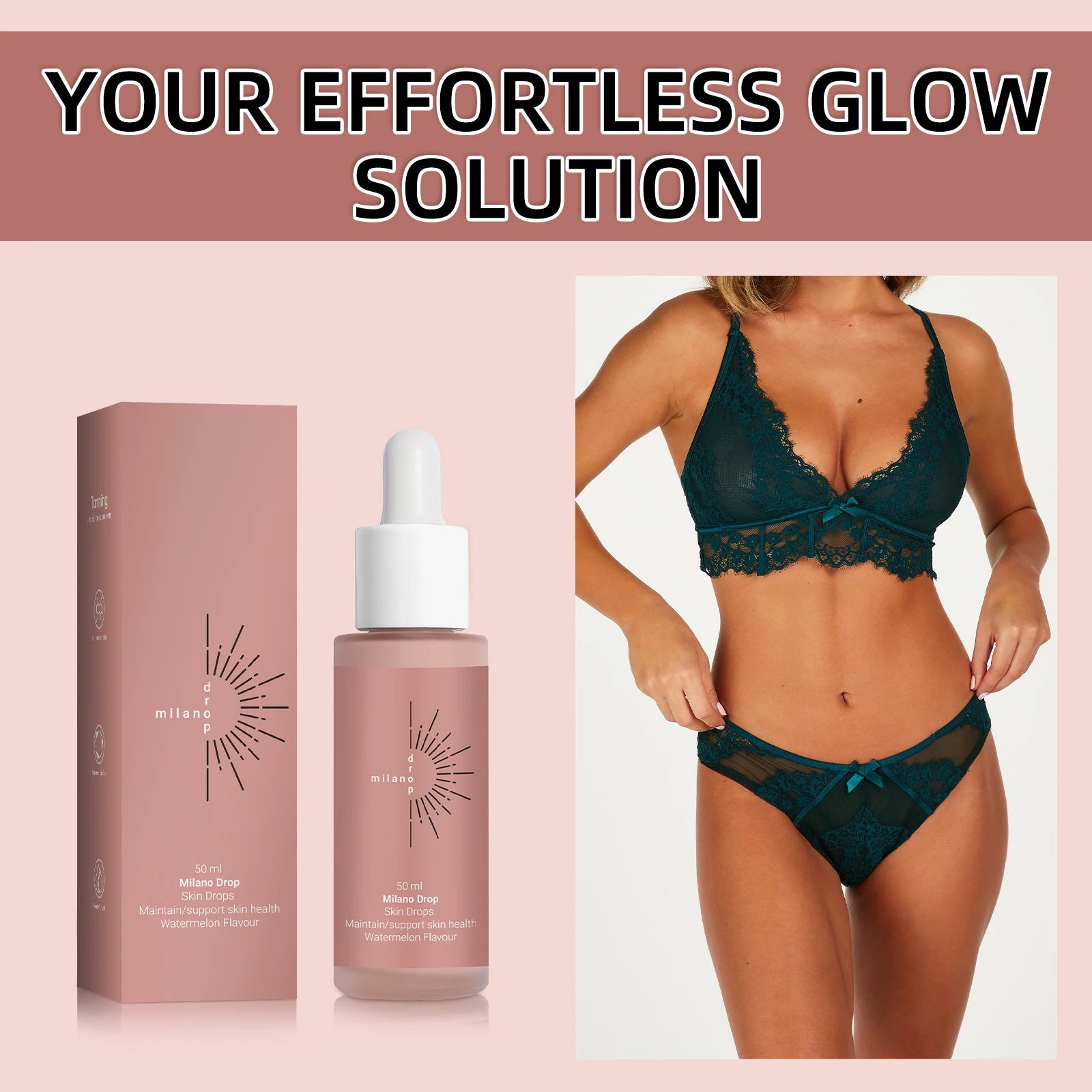 Self Tanning Drops – Natural Bronzer & Melanin Booster for Face & Body (2 PCS)
