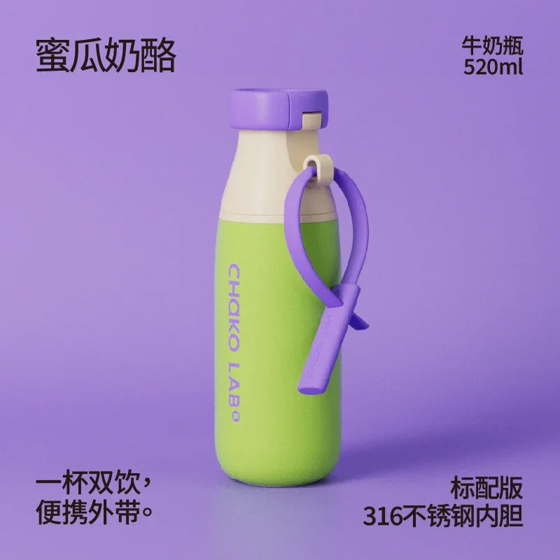 Bouteille Thermos Grande Capacité – Tasse Portable avec Paille
