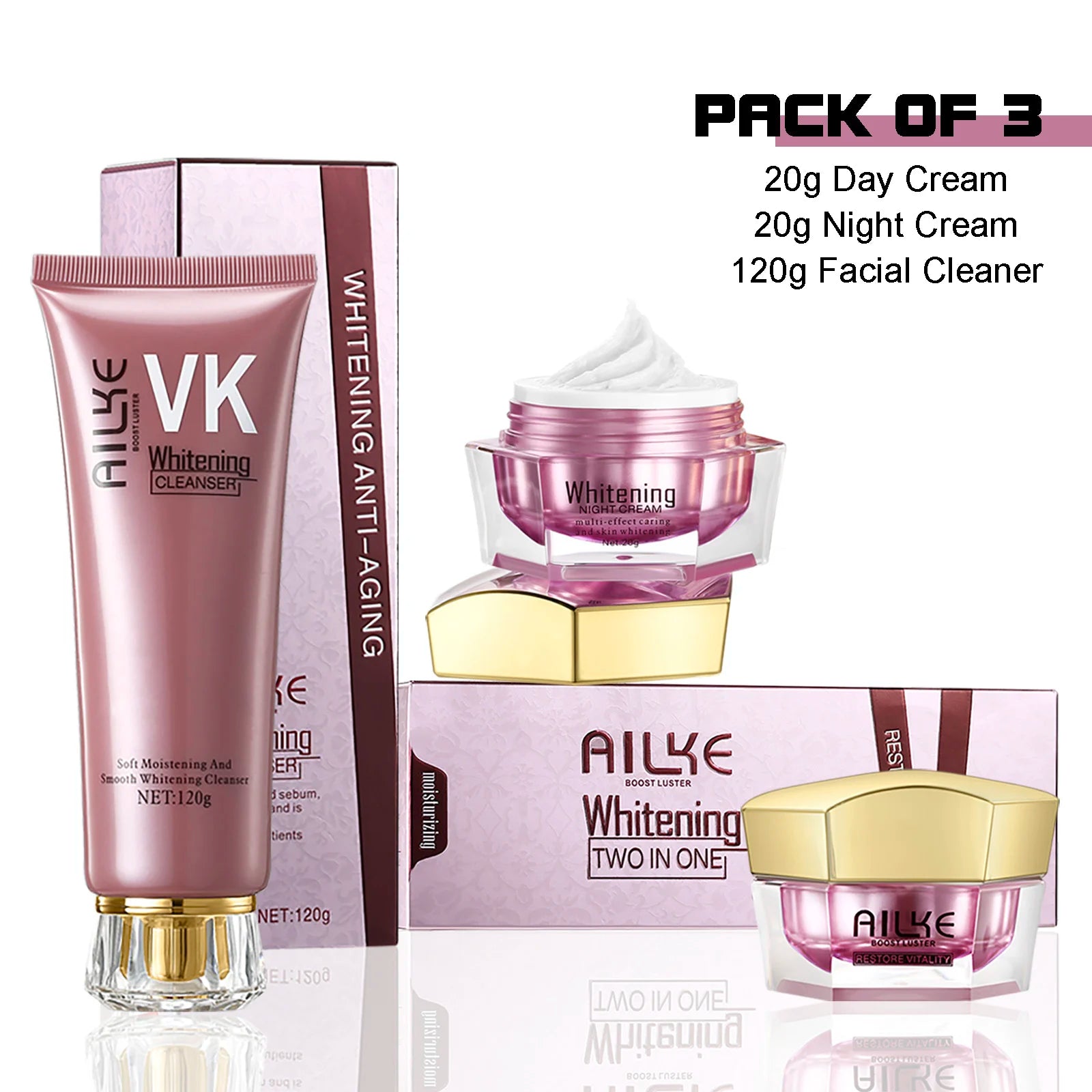 AILKE Crème Visage Éclaircissante – Hydratant à l'Acide Hyaluronique