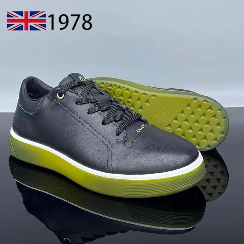 Men's Premium Leather Sneakers – Comfortable Outdoor Walking Shoes