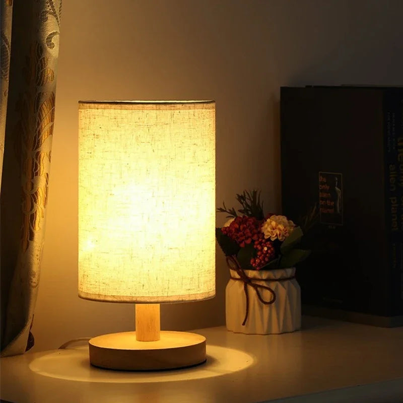 Lampe de table LED à intensité variable – Lampe de chevet avec abat-jour en tissu