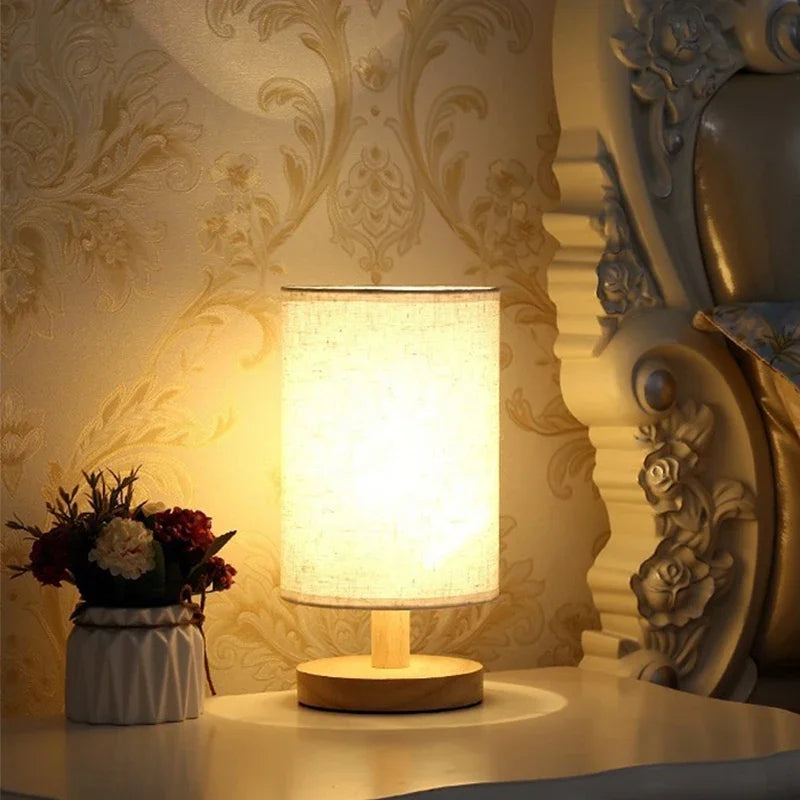 Lampe de table LED à intensité variable – Lampe de chevet avec abat-jour en tissu
