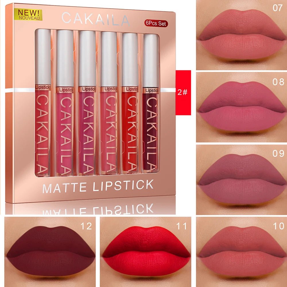 Velvet Matte Lip Gloss Set – 6 Long-Lasting Shades - Astrashop