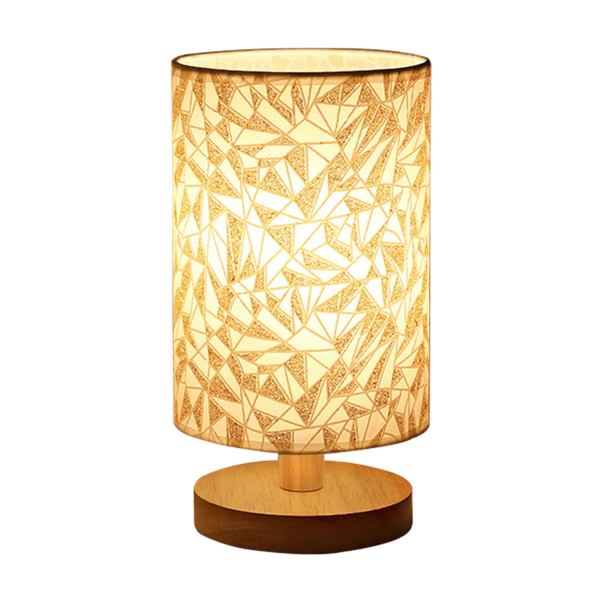 Lampe de chevet USB Veilleuses Lampe de table pour chambre Lampe de bureau en bois Veilleuse de chevet avec abat-jour cylindrique Décoration d'intérieur