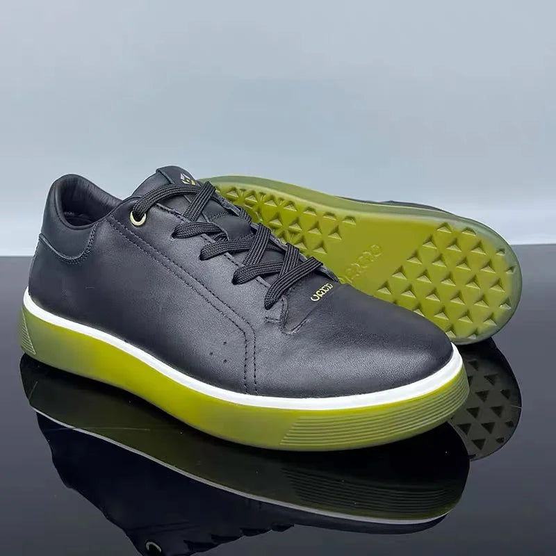 Men's Premium Leather Sneakers – Comfortable Outdoor Walking Shoes