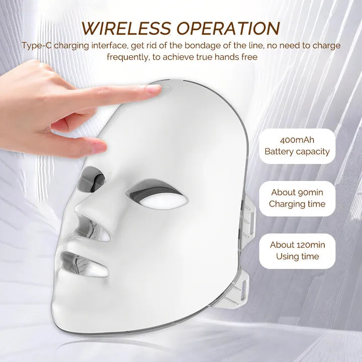 LED Light Therapy Face Mask – 7 Colors Photon Skin Rejuvenation & Lifting Beauty Device