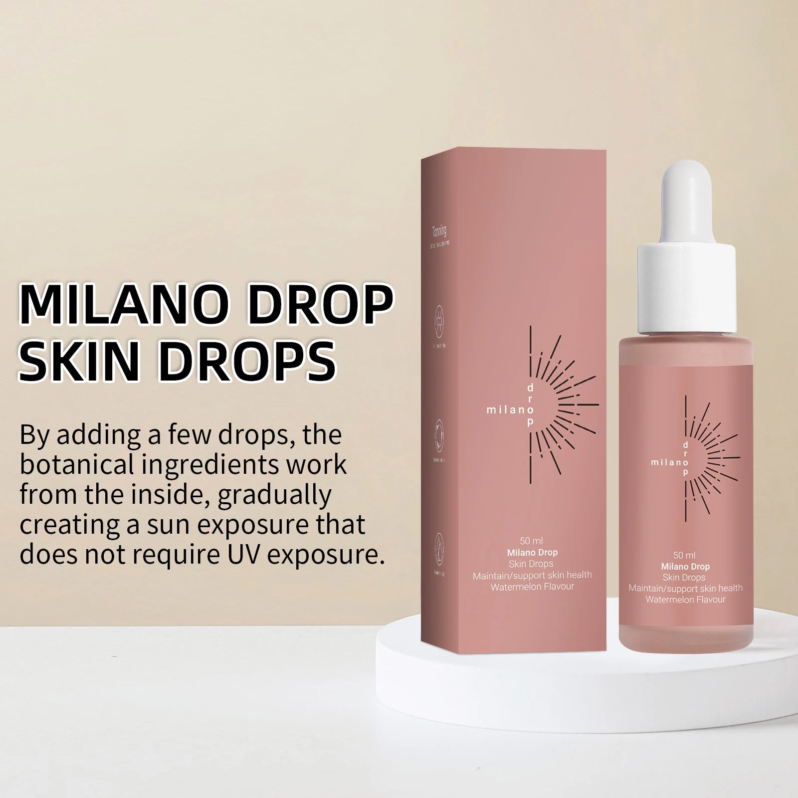 Self Tanning Drops – Natural Bronzer & Melanin Booster for Face & Body (2 PCS)