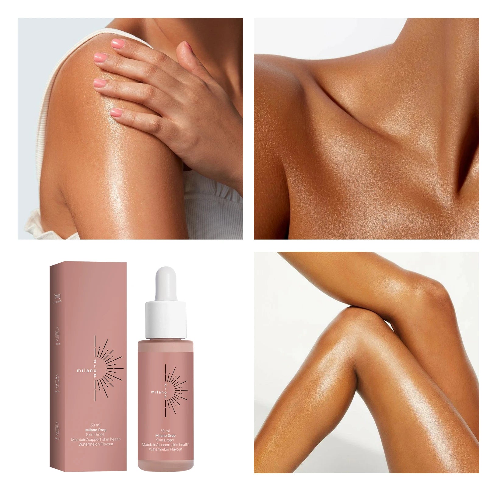 Self Tanning Drops – Natural Bronzer & Melanin Booster for Face & Body (2 PCS)