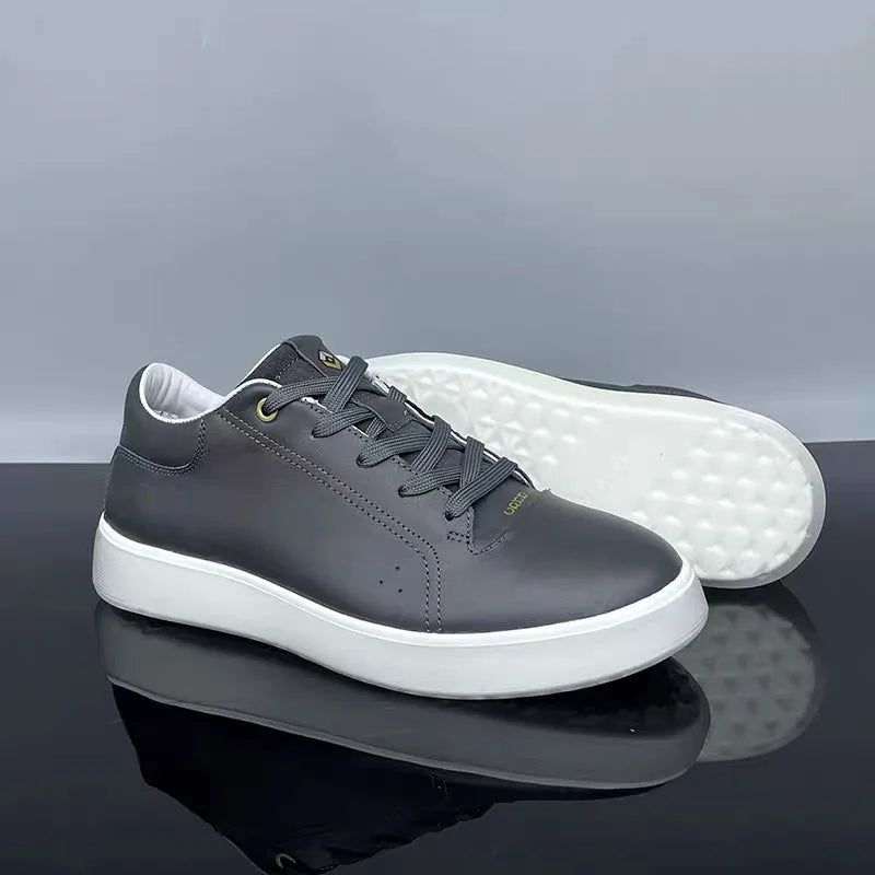 Men's Premium Leather Sneakers – Comfortable Outdoor Walking Shoes